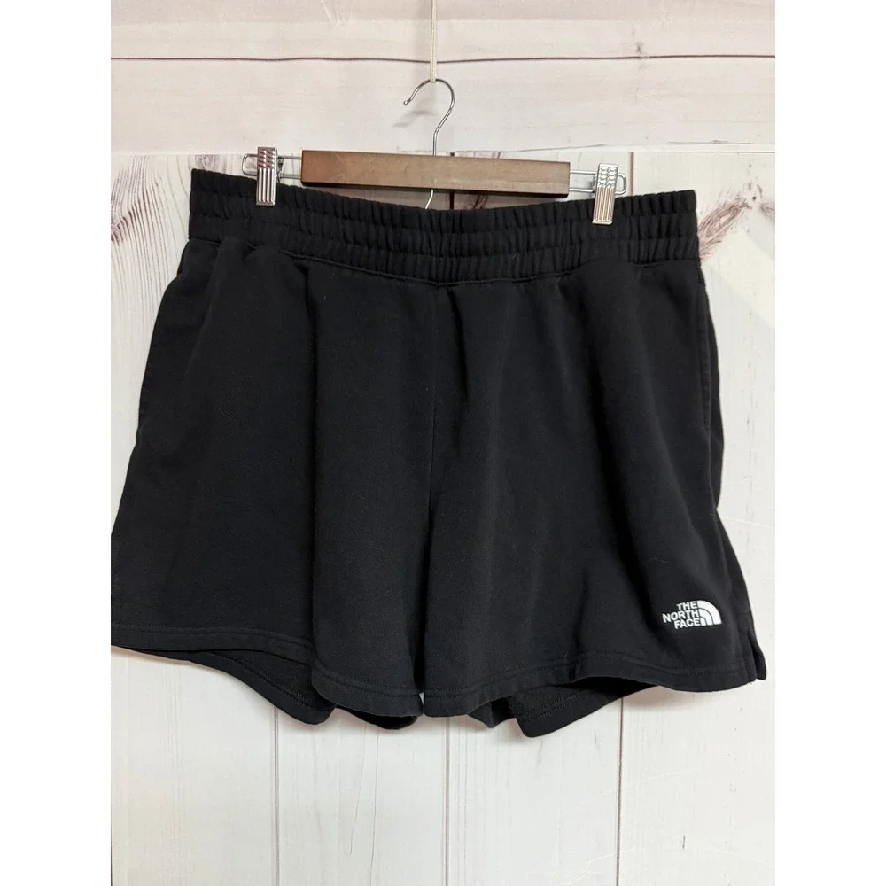 The North Face Womens Evolution Fleece Shorts XL Black Drawstring EUC